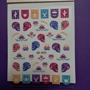 Colorful Skull Nail Stickers